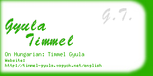 gyula timmel business card